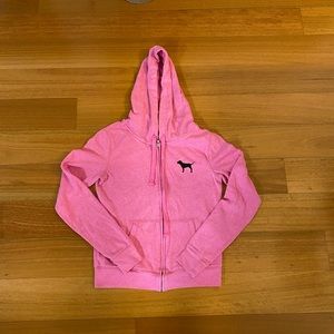 PINK zip up hooded sweatshirt